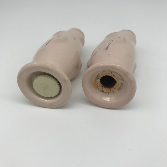 Salt and Pepper Shaker Set Fish Pink with Gold Trim Vintage Made in England Rare - Picture 9 of 11